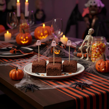 100 Pcs Ghost Cocktail Picks for Halloween and Fall – Bamboo Toothpicks with Cute Ghost Design for Appetizers, Fruit, Desserts, Coffee Drinks, Cake Toppers and Party Decorations (pink)