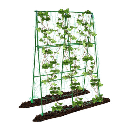 PHENEAHILL Compact A-Frame Plant Trellis for Peas, Beans & Small Climbing Plants - Rust-Resistant, Easy to Assemble, Lightweight Steel, Ideal for Raised Beds & Container Gardens(31" W x 47" H)