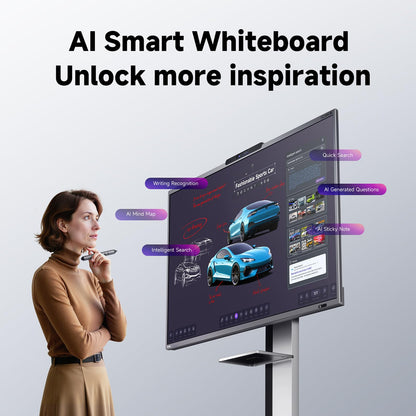 Smart Board AI,86 Inch Interactive Whiteboard,AI-Powered Large Model,AI Quad-Camera,Android 14 and 300+ Free Apps,Electronic Smartboard for Classroom and Office (Board & Wall Mount Only)