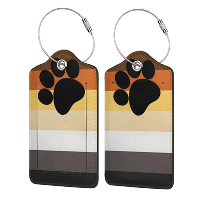 LGBT Rainbow Luggage Tag 2 Pcs Progress Pride Luggage Tag Gay Pride Bear Paw Tag for Suitcase Travel Backpack