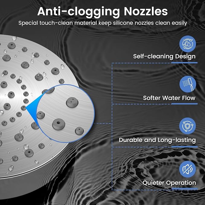 FEELSO Filtered Shower Head with Handheld, 6 Spray High Pressure ALL METAL Shower Head with Filters for Hard Water - Remove Chlorine, Reduce Dry Itchy Skin, Extra-long 72" Hose and Brass Holder