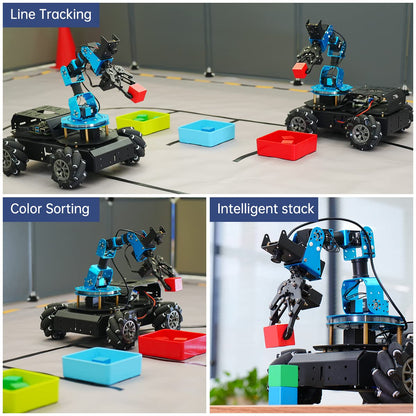 HIWONDER 6DOF Robot Arm Raspberry Pi 5 8GB AI Vision Robotic Arm Car with 4WD Mecanum Wheel Chassis DIY Robot ROS Open Source for Adults and Teens