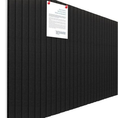 Honoson 12 Pack 48"x 36" Large Cork Board Alternative Felt Bulletin Board Wall Tiles with Safe Square Adhesive Roll Cork Tiles for Walls Home Office Classroom Back to School Pin Panels(Black)