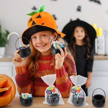 Roowest 24 Sets Halloween Party Favors, Halloween Mini Cauldrons Card Opp Bags Goodie Bag Fillers Gifts Party Supplies Non Candy Trick or Treat for Rewards
