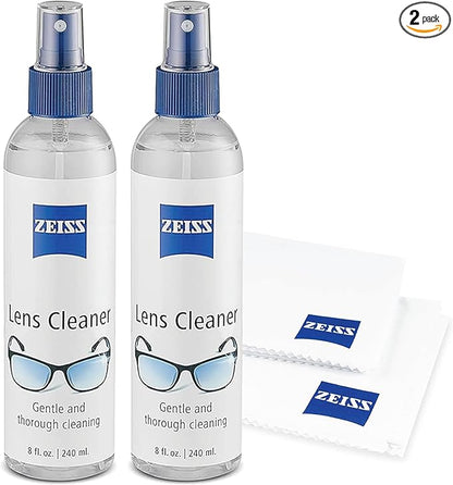 ZEISS Lens Care Pack – 2x 8oz Streak-Free Lens Spray and Microfiber Cloths