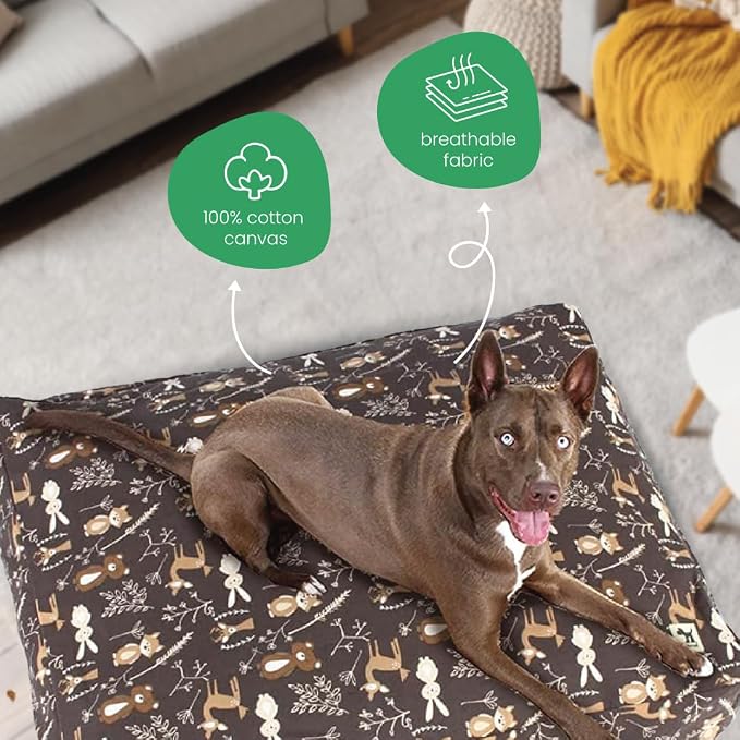 Molly Mutt Medium to Large Dog Bed Cover - Gorgeous Beasts Print - Measures 27”X36”X5’’ - 100% Cotton - Durable - Breathable - Sustainable - Machine Washable Dog Bed Cover (Dd72b)
