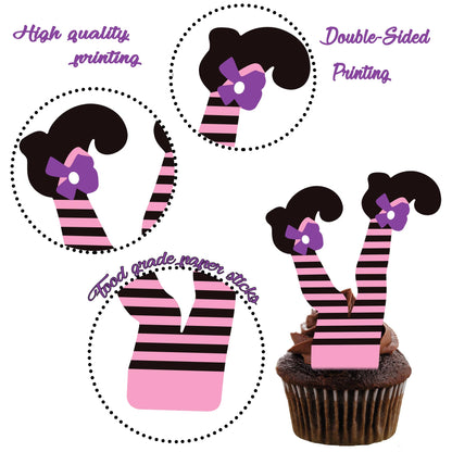 Halloween Party Decorations Witch Hat and Legs Cupcake Toppers 48PCS Witch Stocking Theme Cake Decorations Fantasy Hats Shoes Cupcake Picks for Magic Wizard Birthday Baby Shower Party Supplies