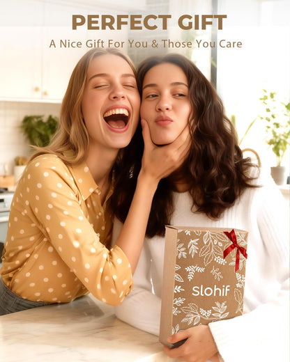 Slohif Funny Oven Mitts and Pot Holder for Women - Heat Resistant Leaf Cute Novelty Kitchen Oven Mittens 100% Cotton, Non-Slip Silicone Surface Pot Holder for Baking and Cooking Accessories