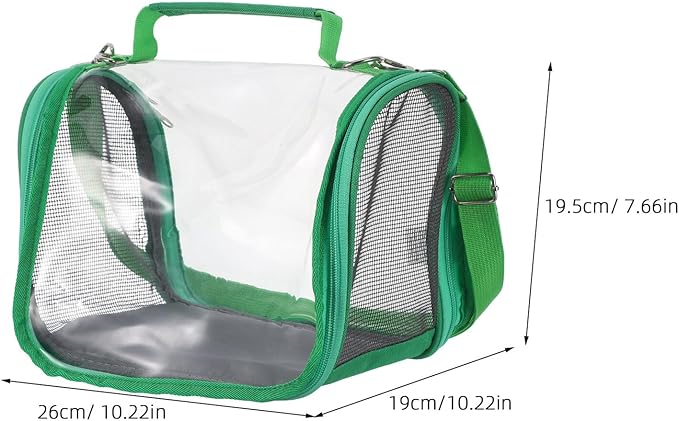 VILLCASE Portable Bird Travel Cage Carrier for Small Birds Budgie Parrot Lightweight Green Compact Outdoor Transport Bag