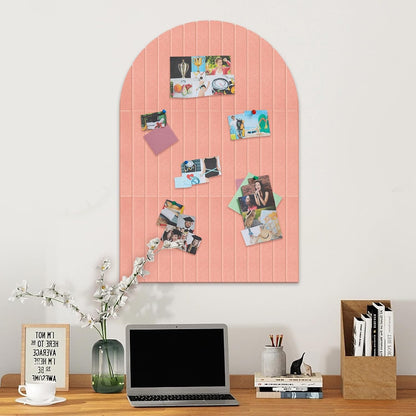 Yunihome Large Cork Board for Wall & Office Decor, 36" x 24" Arched Felt Bulletin Board Pin Board Vision Board with 30 Pins – 6 Customizable Wall Tiles for Office Home Bedroom, Photo & Picture Display