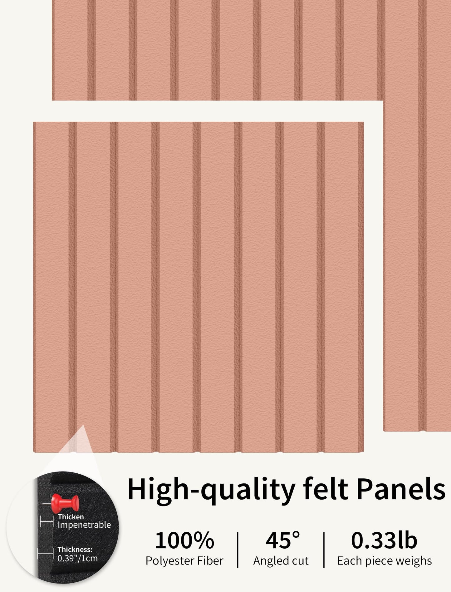 Large Bulletin Board 48"x 24" Cork Boards for Walls, 8 Pack Felt Wall Panels Photo Board, Cork Board for Office Home Pin Board