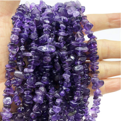 favoramulet 5-8mm Green Howlite Turquoise & Amethyst Tumbled Stone Chip Beads for Jewelry Making, Irregular Shaped Healing Crystal Loose Bead Supply, Pack of 2 Strands(64 inches)