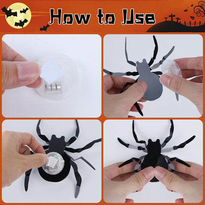 DR.DUDU 36 Pack Halloween Wall Decor Light up Spiders Window Decorations