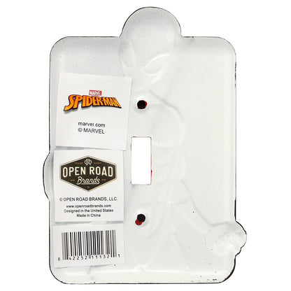 Open Road Brands Marvel Spider-Man Embossed Metal Light Switch Plate Decoration for Bedroom or Man Cave