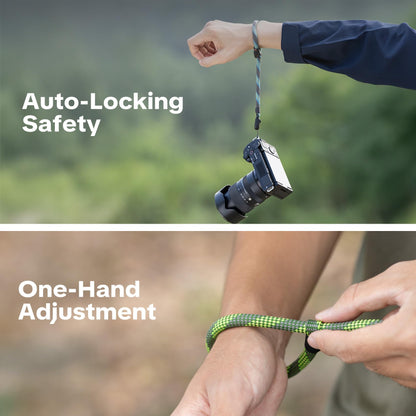 PGYTECH Camera Wrist Strap Slim Outdoor Style, Adjustable Quick Release Anti-Drop Camera Hand Strap for Sony/Nikon/Canon/Gopro Cameras/Mirrorless/Smartphone, 55.1lb Capacity, Aurora Blue