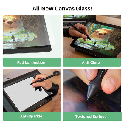 HUION Drawing Tablet with Screen Full-Laminated Art Tablet Kamvas 13 (Gen 3) SE Graphic Tablet with Anti-Glare Canvas Glass 13.3" Pen Display with PenTech 4.0, 16384 Pen Pressure for PC, Mac, Android