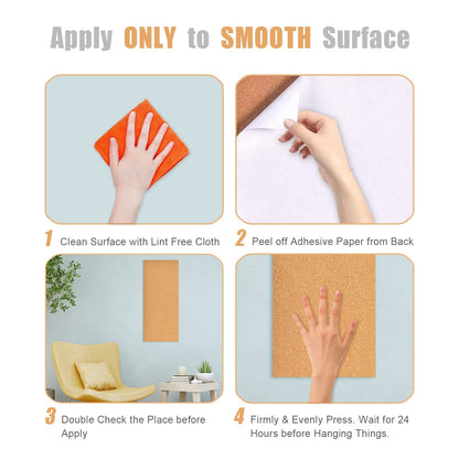 Aitakatta 17x8 Cork Board Tiles Bulletin Board, 1/2" Thick Self-Adhesive Cork Boards for Walls, Cork Tiles Vision Board for Home, Office, School, Bulletin Board Decorations(12mm,2pc)