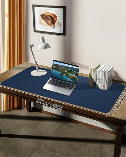 Large Desk mat, Leather Desk Pad Protector,Office Desk Mat,Mouse Pad, Non-Slip Desk Blotter, Laptop Desk Pad, Waterproof Desk Writing Pad for Office&Home (Midnight Blue, 55" x 17")