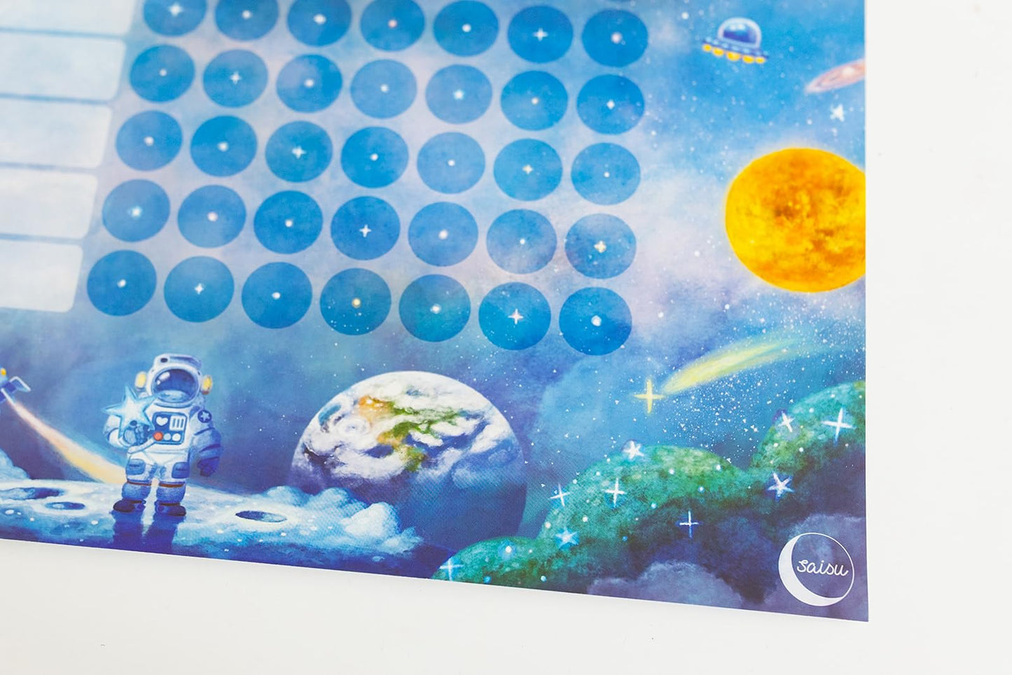 Kids Chore & Routine Reward Chart Set – 3 Space-Themed 7-Day Charts with 147 Stickers – Gentle Behavior & Goal Tracker by Saisu – Ages 3+