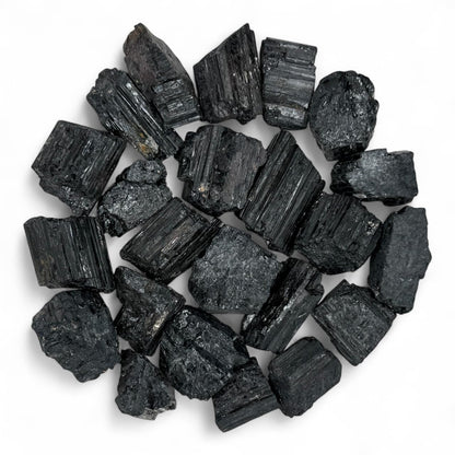 Rough Black Tourmaline Crystals - Raw Natural Black Tourmaline Stones Bulk - Crystal Healing (1-2", 3, count)