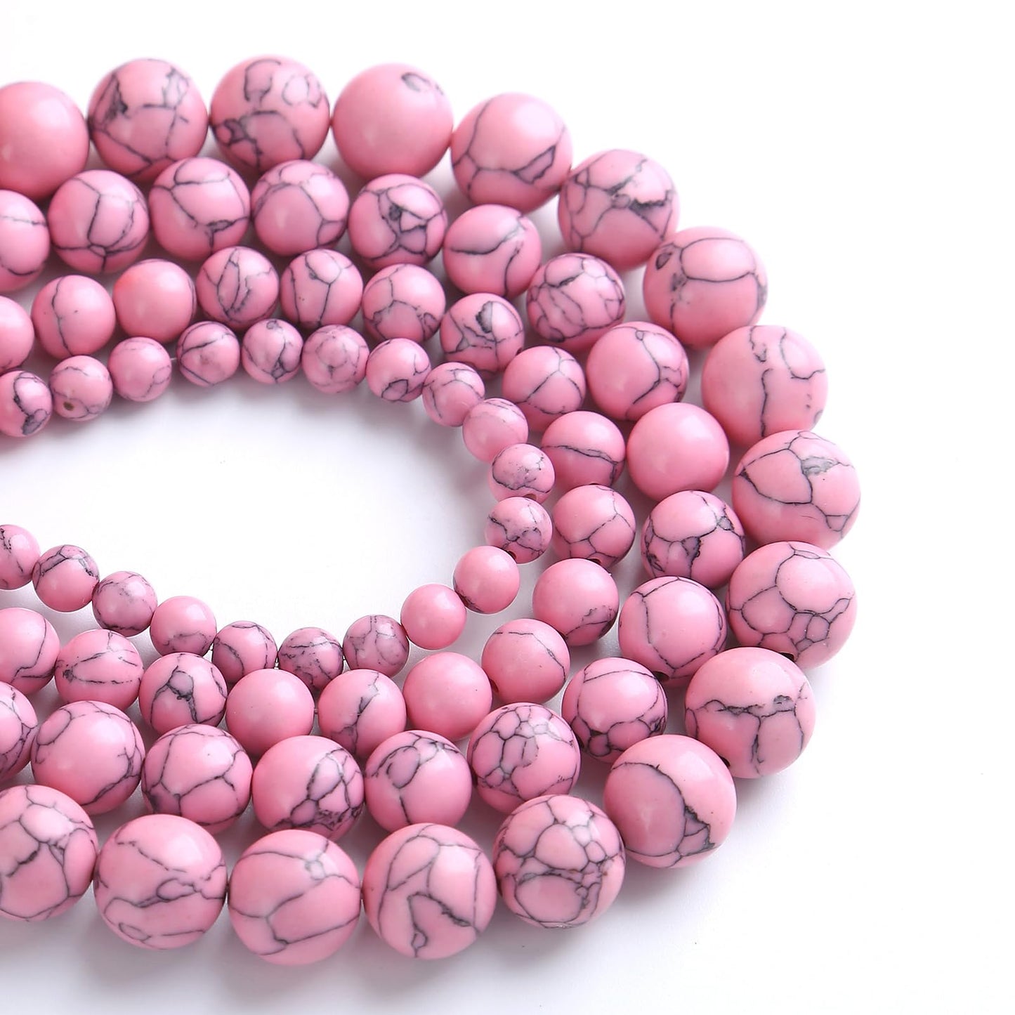 8MM 46PCS Pink Turquoise Spacer Loose Beads for Jewelry Making DIY Bracelet Necklace