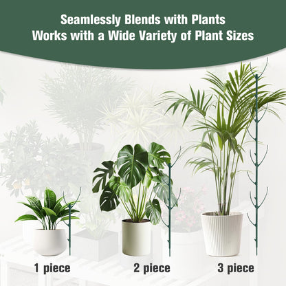 10pcs Adjustable Plant Support Pole, Stackable for Indoorand Outdoor Use, Garden Accessories for Supporting.Monstera and Climbing Potted Plants