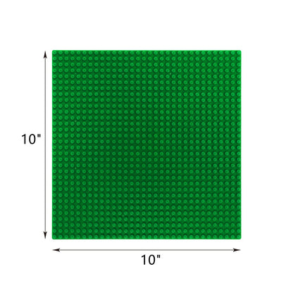 ZEAYEA 12 Pack Classic Baseplates, Building Base Plates Compatible with Most Standard Building Bricks, 10" x 10" Stackable Bases, Green