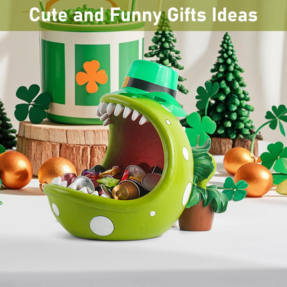 ehuoyan Piranha Plant Large Candy Bowl For Candy Dish Key Bowl Decorative Bowl Home Decorations Indoor Big Mouth Plant (St. Patric, Extra Large)