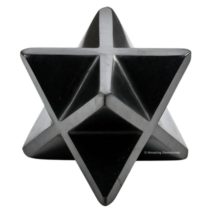 Amazing Gemstone Shungite Merkaba Crystal - 0.75 Inches Metaphysical Merkaba Star for Meditation - Energetic Tetrahedron Crystal and Healing Stones and Healing (15-20mm)
