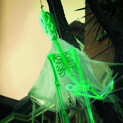 Colingmill 4 Pcs Halloween Glow in the Dark Skeleton 2 Pcs 60 Inch and 2 Pcs 35 Inch Full Body Luminous Skeleton Adjustable Joints Skeletons for Halloween Indoor Outdoor Yard Hanging Decoration