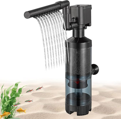 Carefree Fish Aquarium Sponge Filter Quiet with Fish Poops Collector Quiet for 8~20Gal Fish Tank for Saltwater and Freshwater