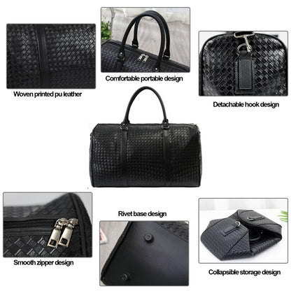 27L Small Travel Duffle Bag Weekender Bags for Women and Men with Shoe Compartment Foldable Waterproof Toiletry Bag Hospital Bags for Labor and Delivery Gym Bag (Black)