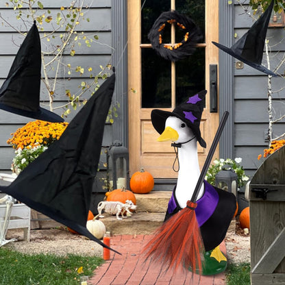 DIYDEC Halloween Goose Outfit Witch Lawn Porch Goose Clothes Fall Halloween Goose Costume for 23" Geese Outdoor Patio Yard Lawn Decoration