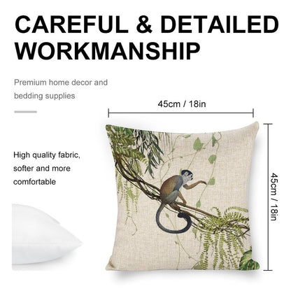 Icotoibabie Vervet Monkey Throw Pillow Covers 18×18 Inch Linen Pillowcase Sea Hawaiian Accessories Room Decor Decorative Pillow Cases,for Sofa Car Bedroom Cushion Cover