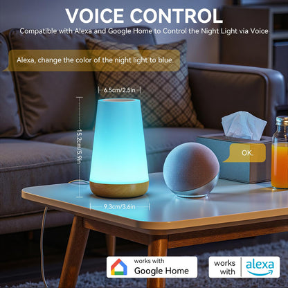 Auxmir LED Night Light Bedside Lamp Touch and Remote Control Dimmable Tabletop 13 RGB Colors Changing 5 Brightness Adjustable Rechargeable Portable Lamp for Baby Kids Nursery Bedroom Bathroom Camping