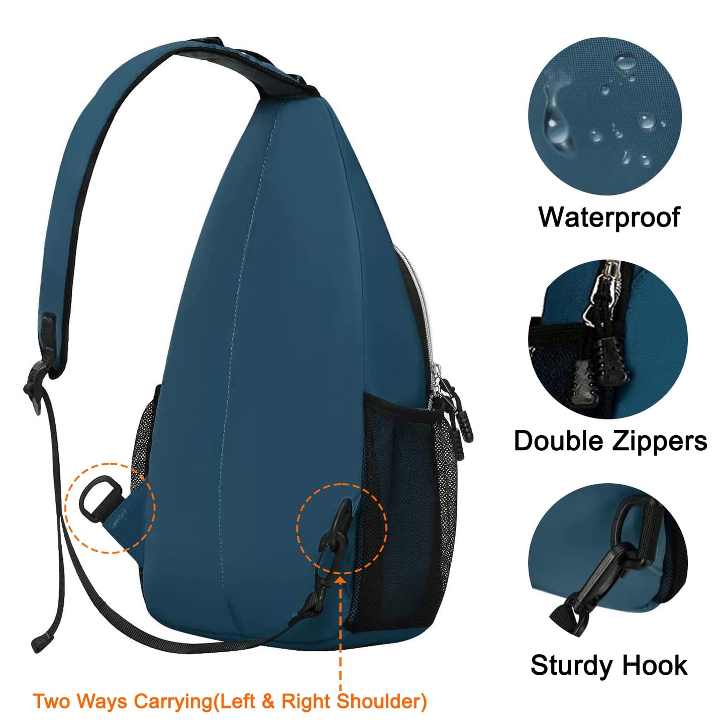 MOSISO Sling Backpack, Multipurpose Crossbody Shoulder Bag Travel Hiking Daypack