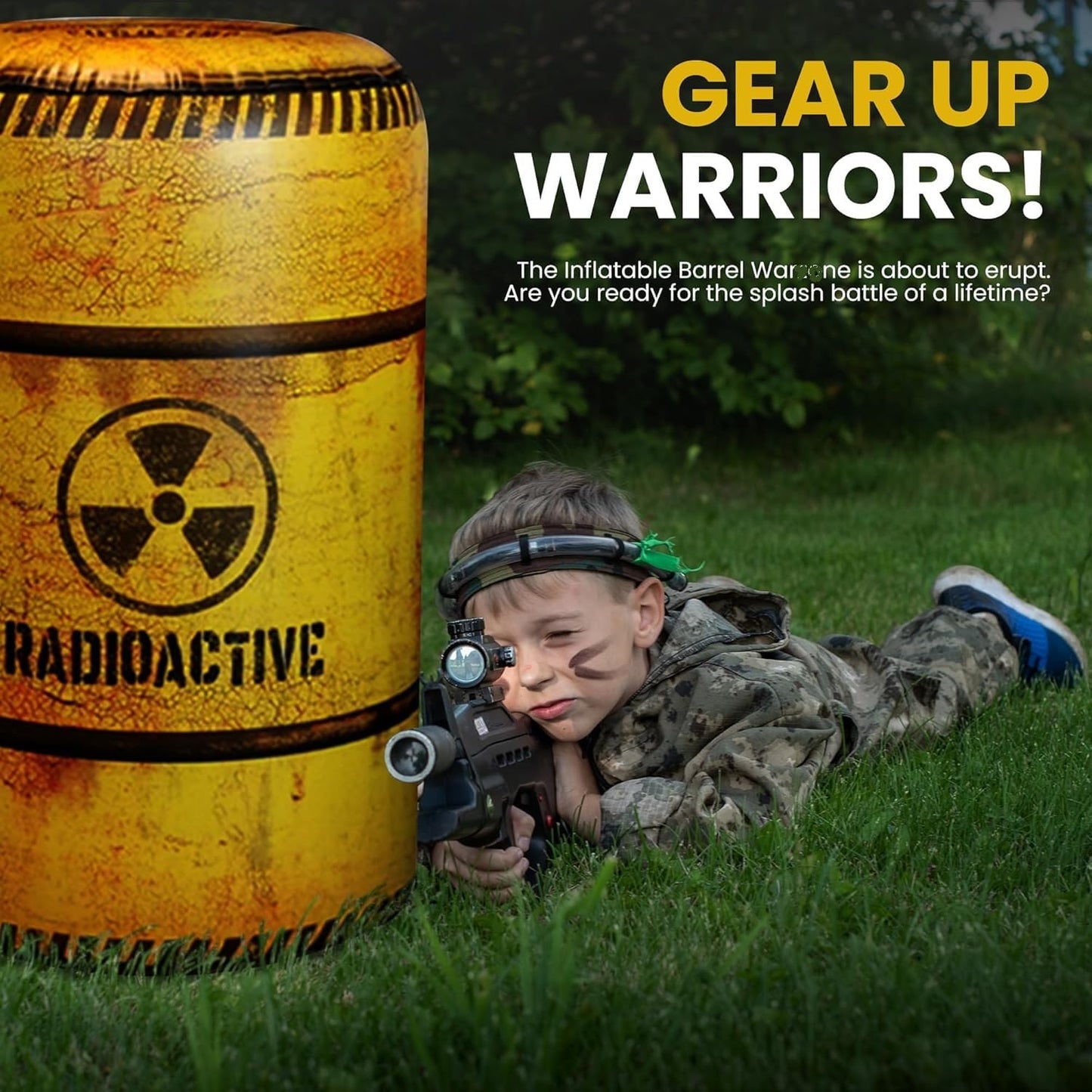 NINOSTAR 4 Pack Inflatable Battle Battlefield Barrels,Great for Party Laser Tag Gun Game Battle Obstacles by Ninostar