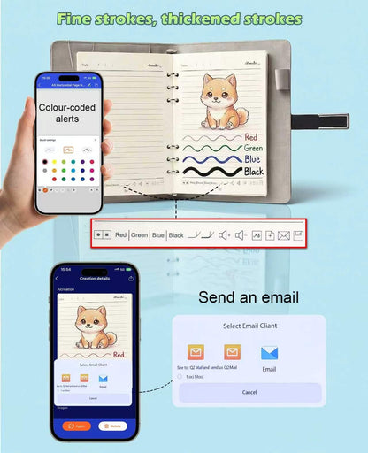 Digital Notebook with Pen Set smart Pen Enables Synchronized Handwriting, OCR to Text, Offline Storage, Audio Recording and Note Sharing, Compatible with iOS and Android