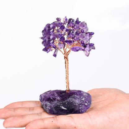 Ytbeoxk Amethyst Crystal Tree of Life,Money Tree Decorations,Crystals and Healing Stones,Reiki Positive Energy Gemstones,Purple Room Office Desk Feng Shui Decor Meditation Gifts for Women