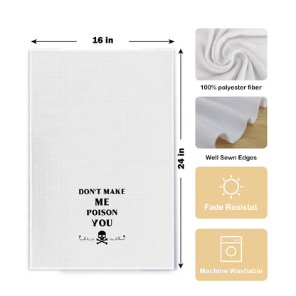 Qpenm Funny Kitchen Towels - Set of 2, Dish Towels with Saying, Tea Towels, Kitchen Decor, Housewarming Gifts, Black