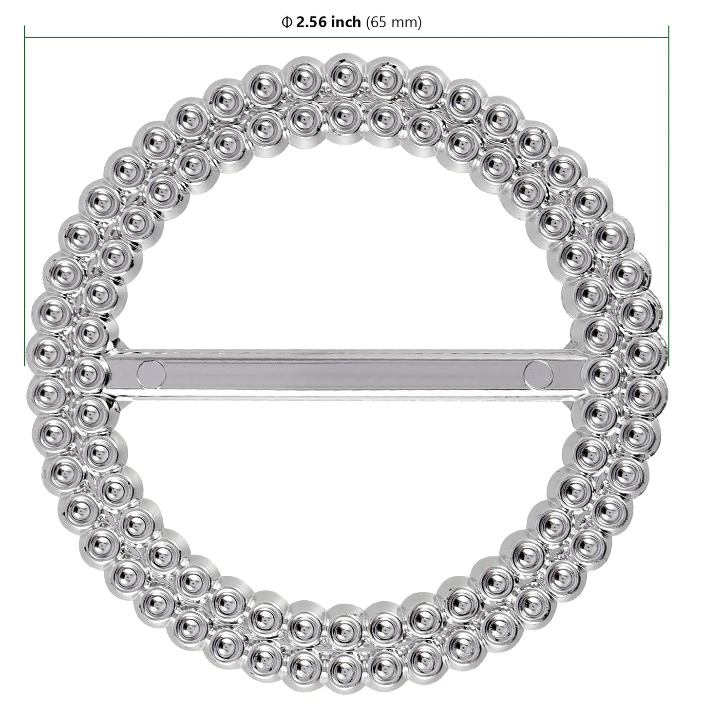 HAKZEON 200 PCS 2.5 Inch Silver Chair Sashes, Round Chair Sash Buckles, Acrylic Rhinestone Ribbon Buckle, Chair Sash Ribbon Slider for Wedding, Party, Banquets, Home, Craft