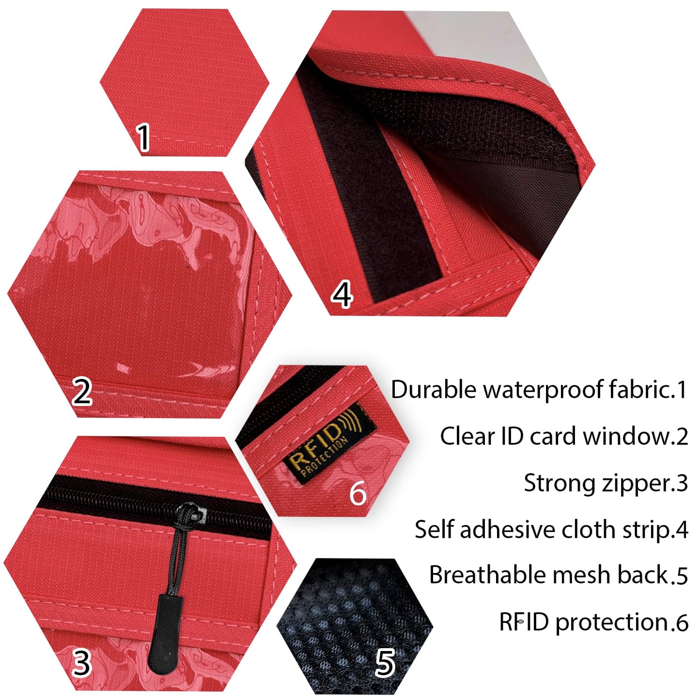 RFID Blocking Travel Neck Wallet Pouch and Passport Holder, Travel Neck Pouch Passport Holder for Women & Men - Red