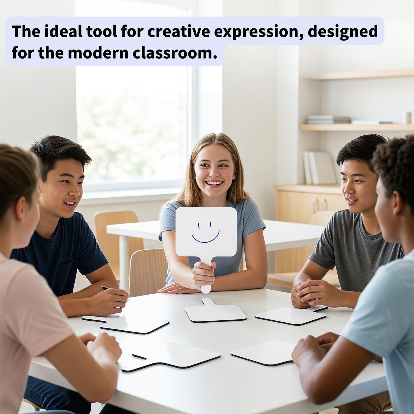 Cididu Set of 30 Dry Erase Answer Paddle, Small White Board Dry Erase Boards Classroom Pack, Handheld Lapboard Set with Erasers, Erase Paddle Boards for Students Teachers School Supplies