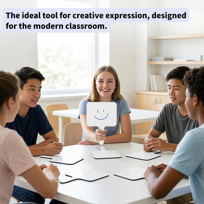 Cididu Set of 30 Dry Erase Answer Paddle, Small White Board Dry Erase Boards Classroom Pack, Handheld Lapboard Set with Erasers, Erase Paddle Boards for Students Teachers School Supplies