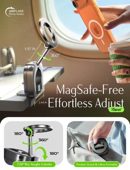 LISEN Gift for Women Her Best Airplane Gadgets Travel Essentials Phone Holder Travel Magsafe Accessories for iPhone 17 Long Flight Must Have Mini Europe Vacation Essentials Women Cruise Essentials