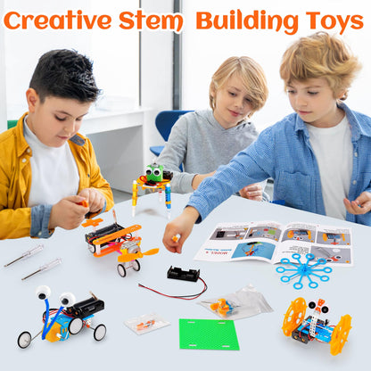 STEM Robotics Kit 6 Set Science Experiments Project Activities Toys for Kids 4-8 8-12 Engineering Building Electronic Motor Robot Kid Craft Boy Girl 5 6 7 8 9 10 12 Year Old Outdoor Toy