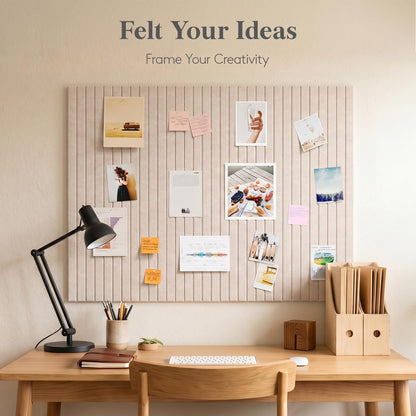 Lifewit Felt Slatted Bulletin Board, 12 Pack Self-Adhesive Panel, 48"x 36" Total Size, Cork Board Alternative, Pin Message Board with 30 Pushpins for Room and Office Decor, Home, Dorm, Purple