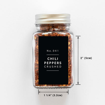 Lovable Labels Farmhouse Minimalist Black Spice Jar Labels - 184 Preprinted + 8 Blank Write-on Stickers Dishwasher Save & Waterproof Great for Spices and Seasonings Set to Organize Your Spice Rack