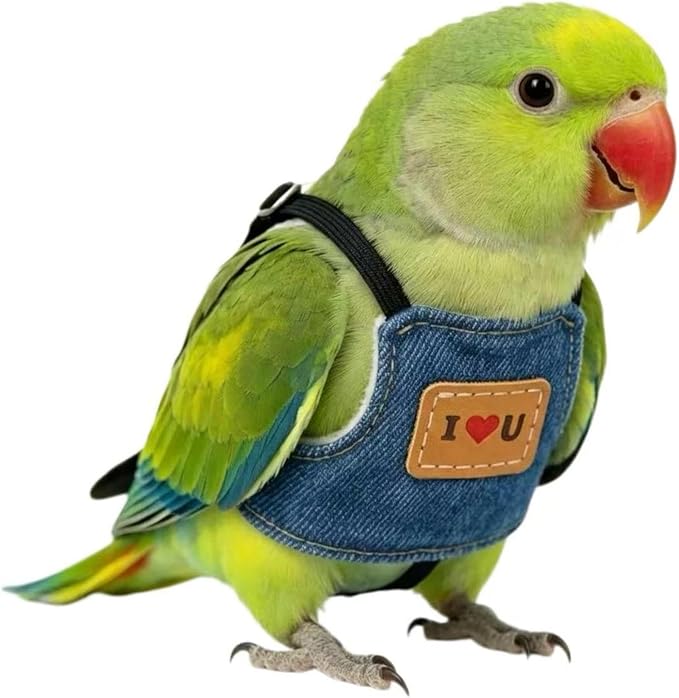 2-Pack， Adjustable Bird Harness & 78.7" Leash Set, Anti-Bite Nylon Flying Rope for Outdoor Training, for XS Small Parrots, Mini Macaw, Scarlet, Keck & Similar Sized Birds (Blue, s)