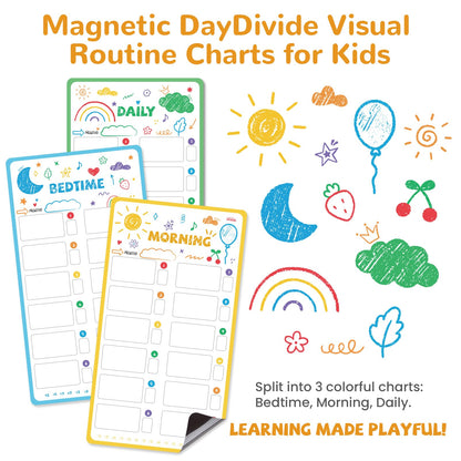 JJPRO Magnetic Bedtime/Morning/Daily Routine Chart for Kids with Reward Jar-Morning Routine Chart,Daily Checklist Reward Chart for Toddlers,Reward Jar for Kids,Cute Visual Schedule Board for Home